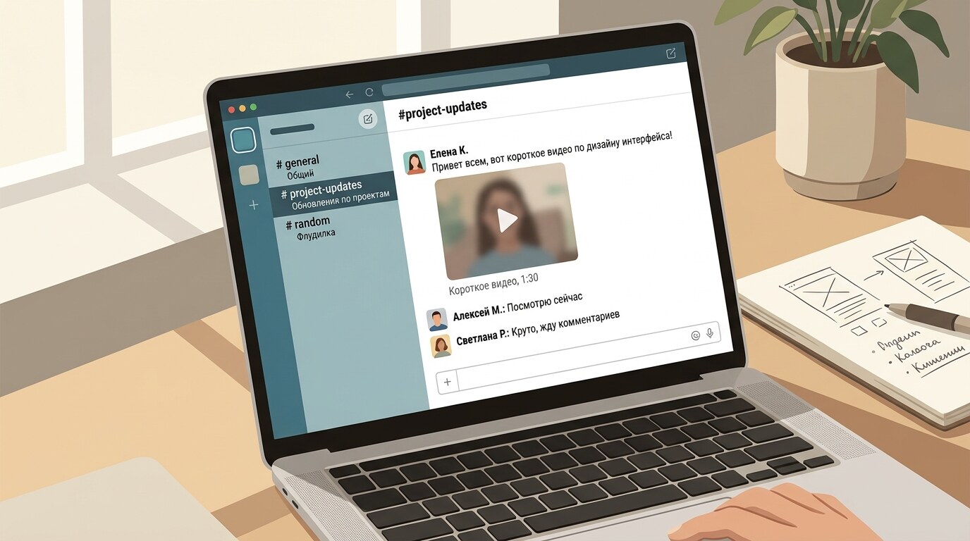 Запись экрана + Slack: как отправлять видео в чат команды