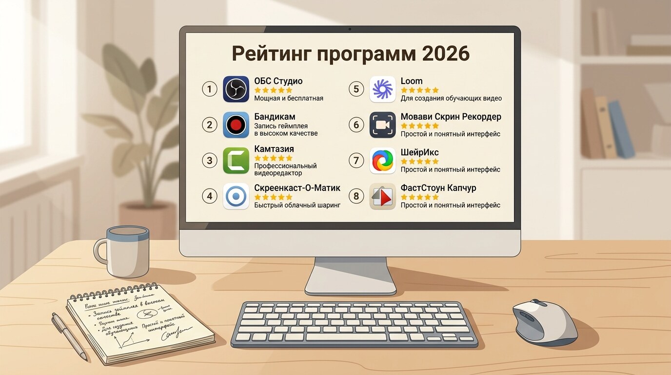 Программы для записи экрана: рейтинг 2026 года