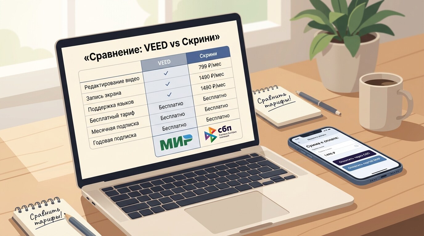 VEED vs Skrini: запись экрана для тех кто в России