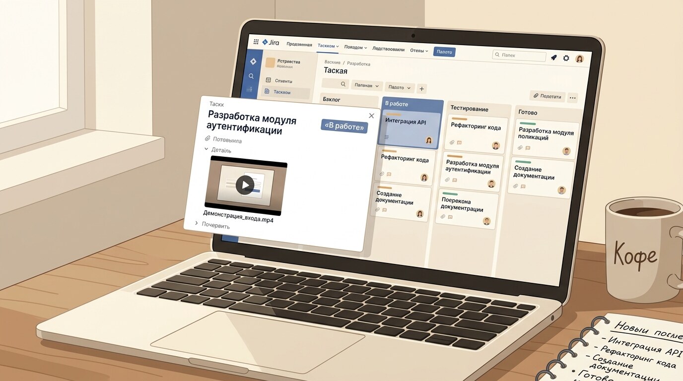 Как прикрепить запись экрана к задаче в Jira
