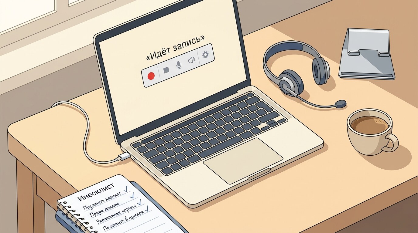 Запись экрана на ноутбуке: Windows и MacBook, со звуком и камерой